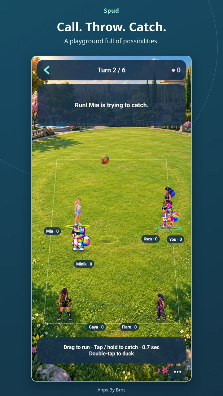 Spud — Call, throw, catch!