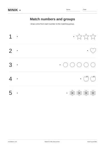 Match numbers and groups