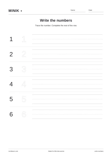 Write the numbers